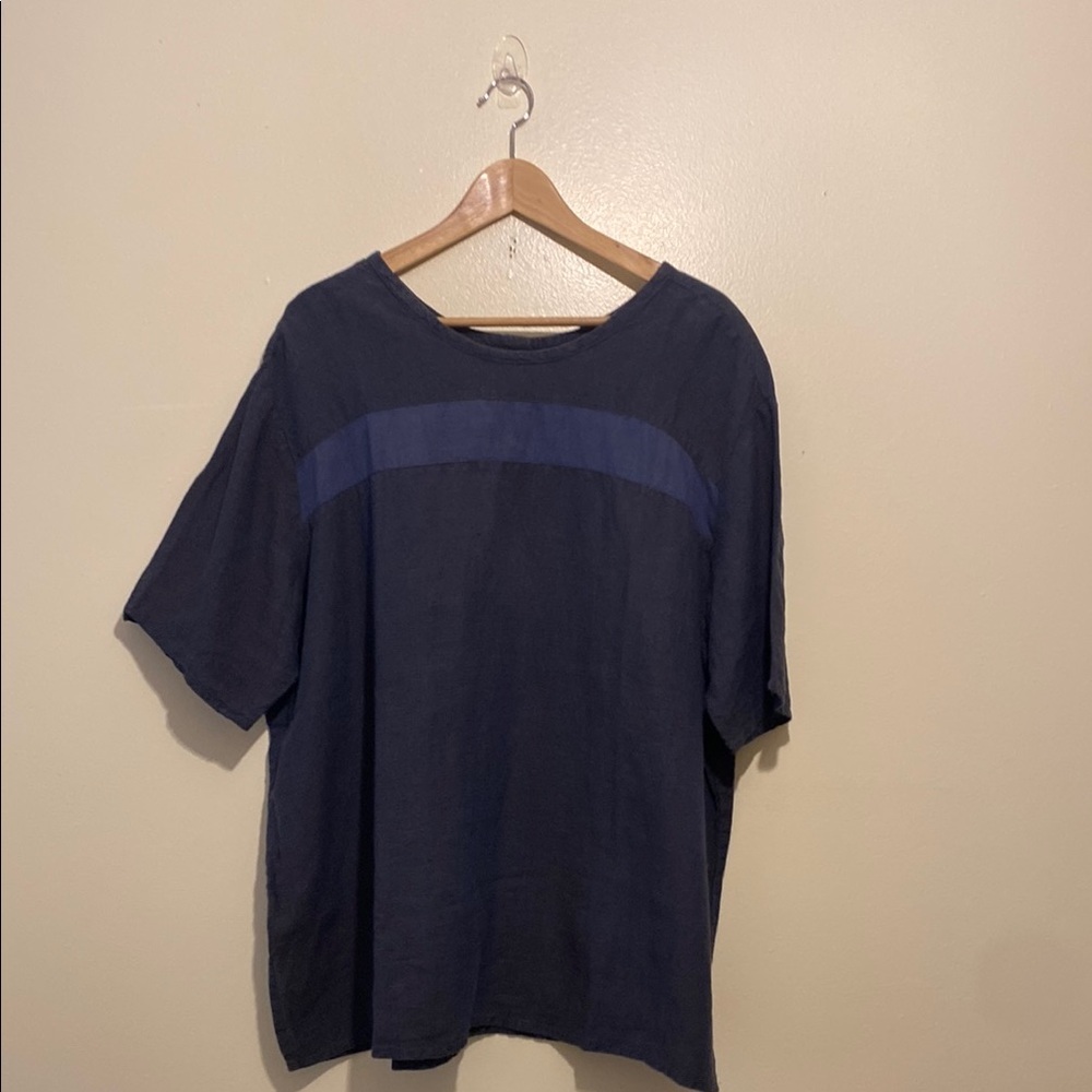 Flax Boxy Blue Relaxed T-Shirt